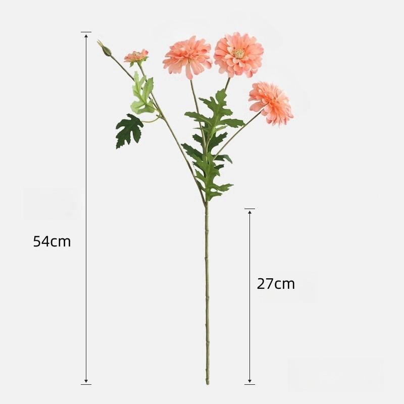 54Cm Long Artificial Flower Hundred Day Chrysanthemum Indoor Home Photography Decoration Floral Art Wedding Celebration