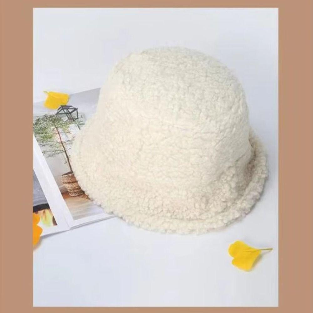 Big Brimmed Fisherman Cap Double Sided Wear Plush Bonnet Fashion Bucket Hat