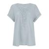 T-shirt da donna a maniche corte con pizzo e cuciture per primavera ed estate