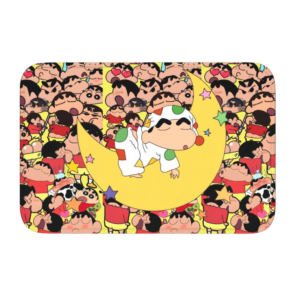 Crayons Shin-chans Cute Anime Doormat Non-Slip Bath Kitchen Welcome Mat Toilet Door Floor Entrance Carpet Rug Footpad