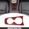 Red Carbon Fiber Car Cup Holder Cover Frame Trim for Chevrolet Camaro 2010-15