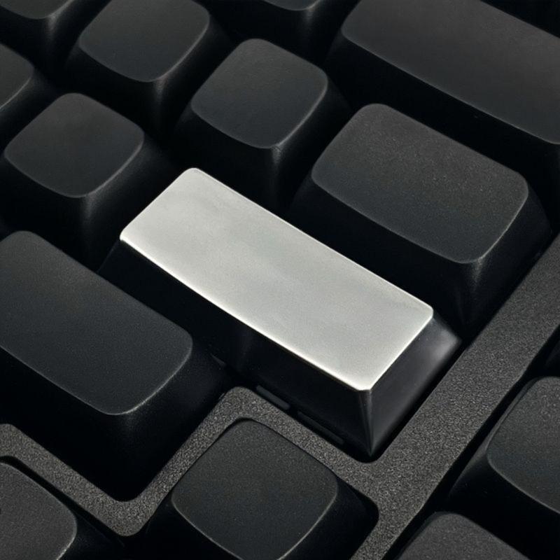 Original Height Zinc Alloy Keycap Silver Glossy 2.25U Keycap for Mechanical Keyboards Gamers and Programmers