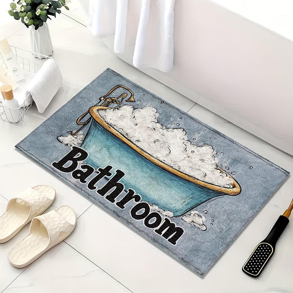 American Style Quick-Dry Ocean Diatom Mud Bath Mat, Absorbent and Dustproof for Bathroom & Entryway Use