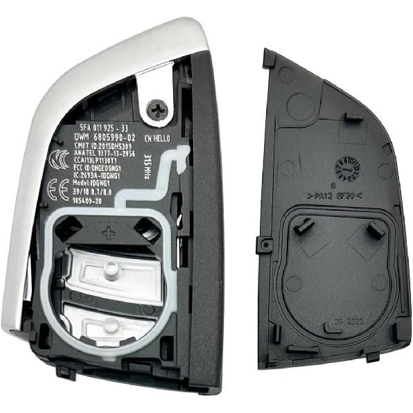 Replacement Keyless Entry Key Fob Case Cover Fit for BMW 1 3 5 Series X3 X5 X6 Z4 328i Z4 M5 M6 F10 F15 E90 E92 E93 Key Fob Shell (Silver)