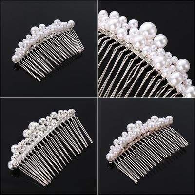 1 PC Women Jewelry Hair Ornaments Haircomb Bridal Headpiece Bride Barrette Hairwear Pearl Hairpin