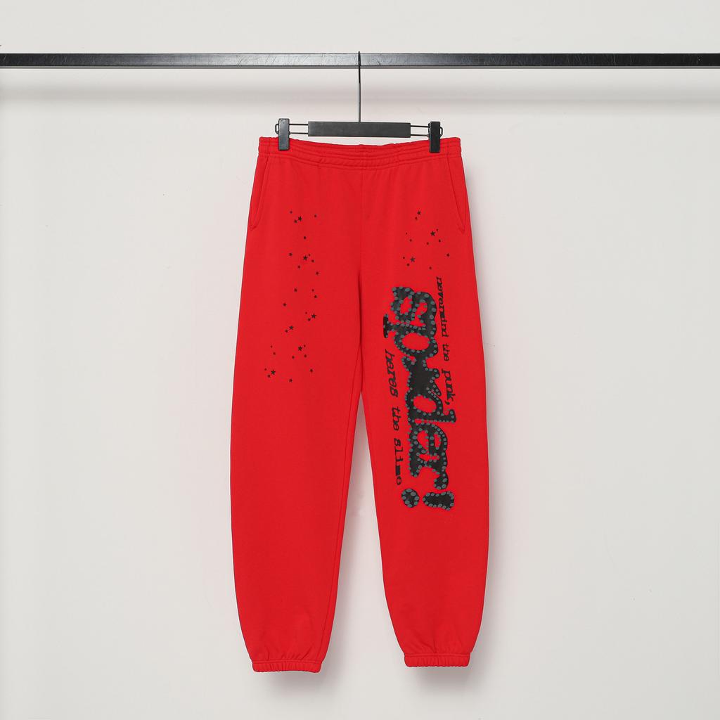 A high-quality SP5DER spider web foam printed hoodie, European and American large-size loose sweater.