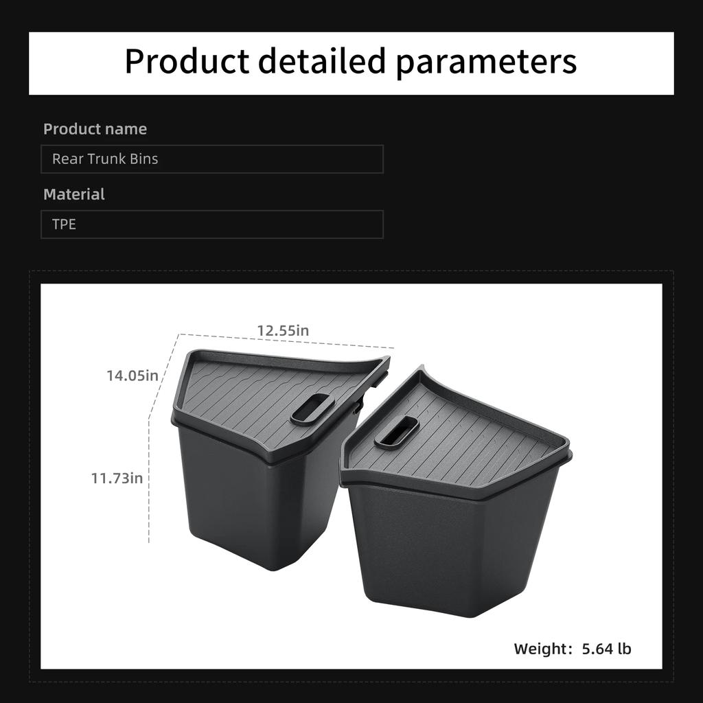 LUCKEASY Rear Trunk Bins for Tesla Model YL 2025 2026 Car Rear Trunk Storage Box Organizing Tidying Storage Case Car Accessories