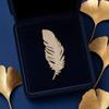 Zircon Feather Brooch Elegant Design Minimalist Style Fashion Accessory for Men and Women Suitable for Formal and Casual Wear