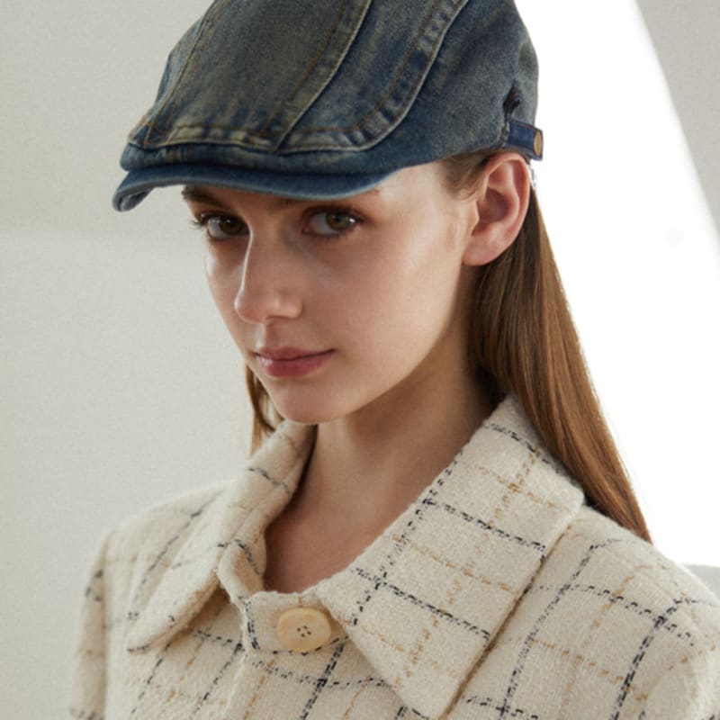 

TATIANA Mark Denim Hunting Cap HT8159 2 Colors BLACK DENIM