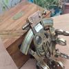 Brass Sextant Compass with Wooden Box Nautical Maritime Navigation Instrument Handcrafted Sailor