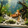 2PCS Cute Fish Tank Ornaments Floating Look Floating Cat Fishing Aquarium Ornament  Garden Pond