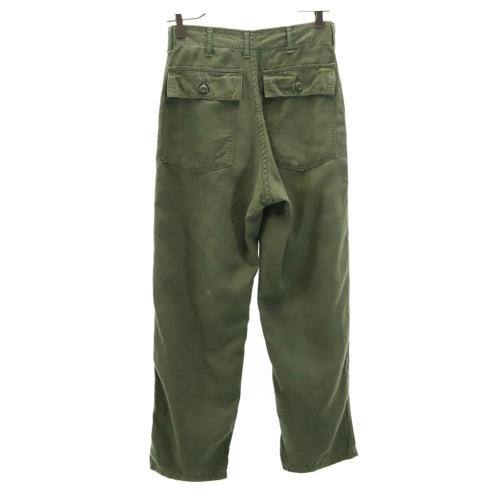 US ARMY 70s vintage Cotton Satin Baker Pants W28 khaki Military DSA Men's Used