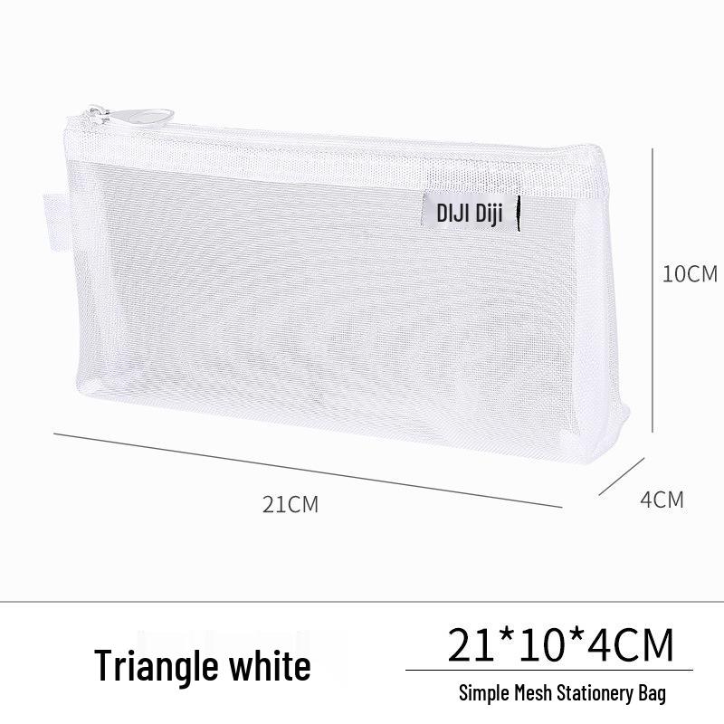 Triangle Mesh Pencil Case: Large Capacity, Transparent Nylon for Students