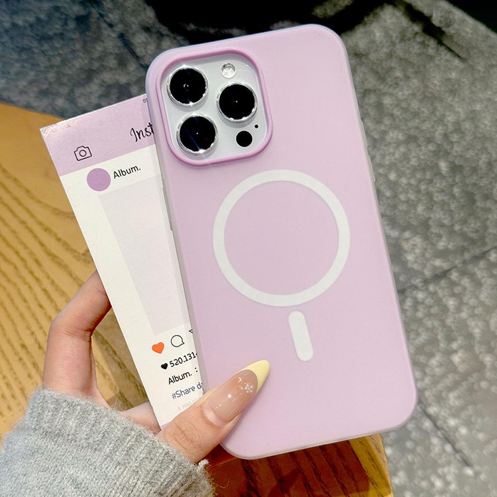 

Dopamine Solid Color Mobile Phone Case Suitable for Apple 16promax Magnetic Jelly Two In One IPhone 15 Protective Case Apple 16PLUS