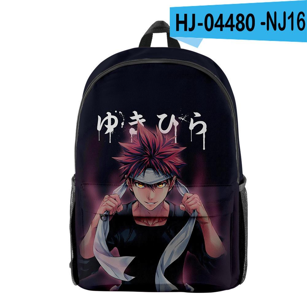Classic Food Wars Shokugeki No Soma pupil Bookbag Notebook Backpacks 3D Print Oxford Waterproof Boys/Girls Travel Backpacks