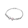 Exquisite Pink Heart & Zirconia Inlaid Adjustable Women's Bracelet