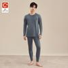 Men's 2025 Wool Silk Protein Thermal Underwear Set - German Velvet, Fleece-Lined, Extra Thick for Autumn