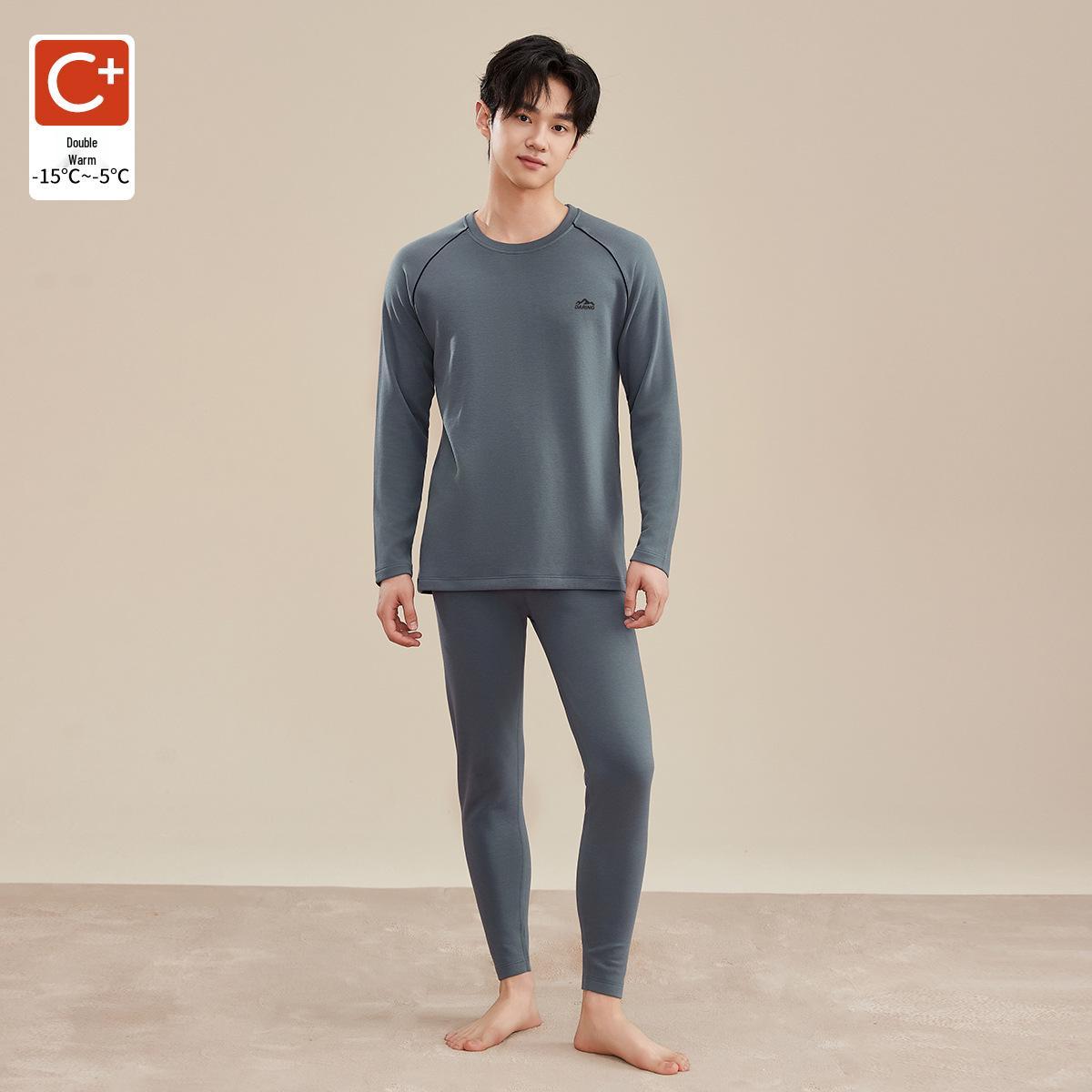

Men s 2025 Wool Silk Protein Thermal Underwear Set - German Velvet, Fleece-Lined, Extra Thick for Autumn Extra Large