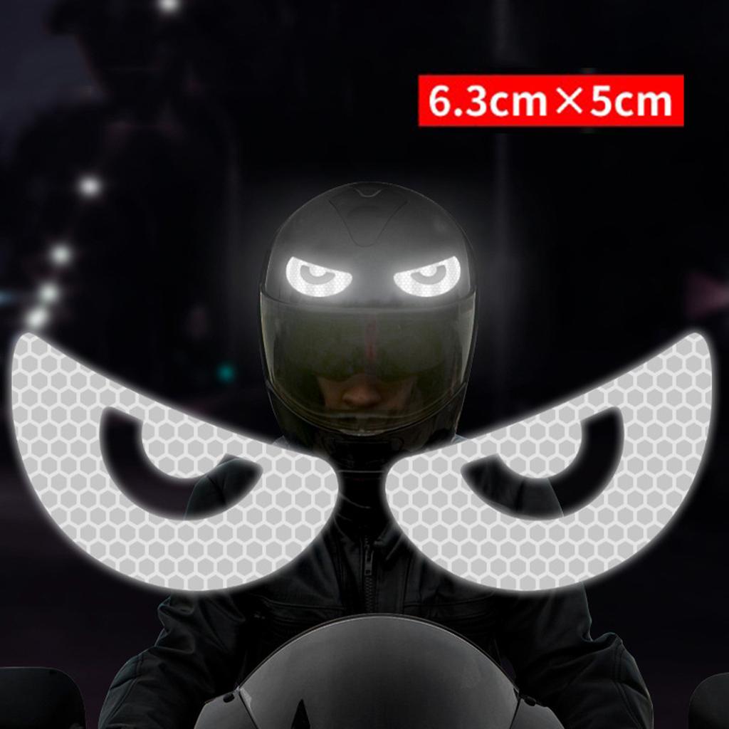 New Creative Waterproof Glasses Devil Horn Motorcycle Helmet Decal Night Warning Sign Reflective Sticker Exterior