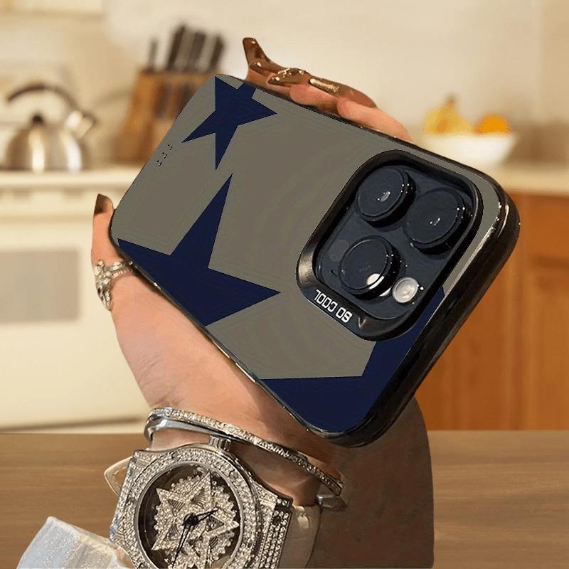 Material Phone Case for iPhone 16 17 Cases iPhone 16e 15 14 13 12 11 Pro Max XS X XR 7 8 Plus Black Leopard Print Star Cover