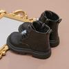 Girls Ankle Boots Children Fashion Boots Zipper Kids Princess Leather Boots All Match Anti-Slippery Non-slip Size 26-37