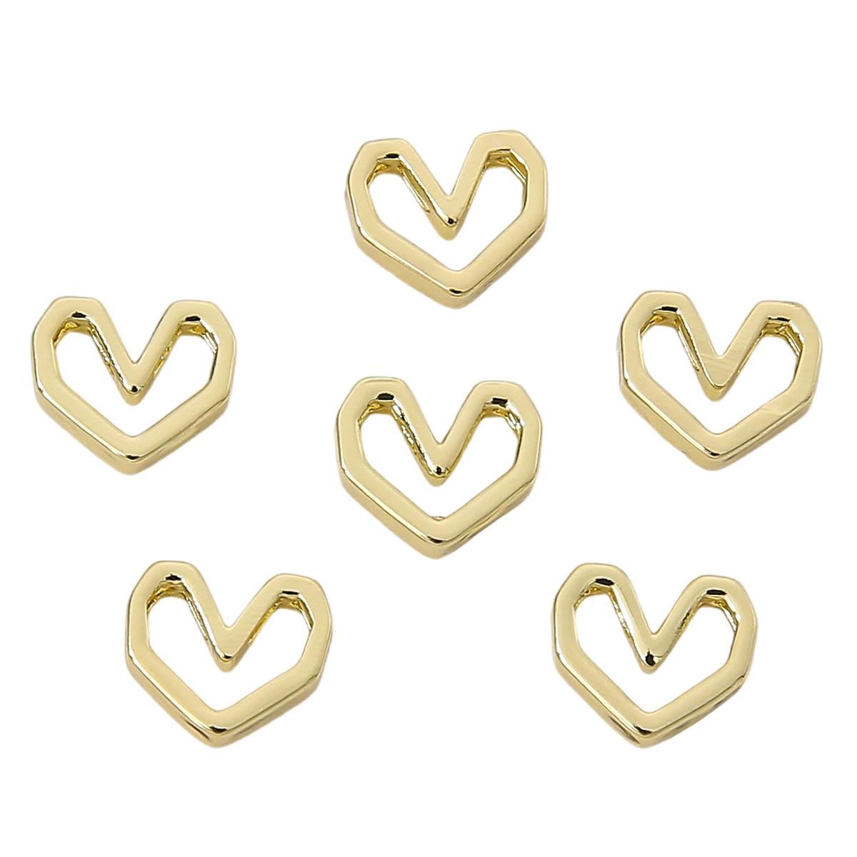 

Медная геометрическая рамка в виде сердца, подвеска для изготовления ювелирных изделий своими руками, аксессуары для рукоделия 9x10mm