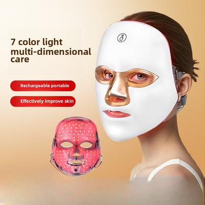 Haushalts-Schönheitsinstrument Gesichtsmaske Spektrometer Rotes und blaues Licht Aknekontrolle LED-Farblicht Auflademaske Photonisches Hautverjüngungsinstrument