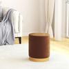 VidaXL Round Storage Stool Brown Velvet 31 X 37 Cm 340289