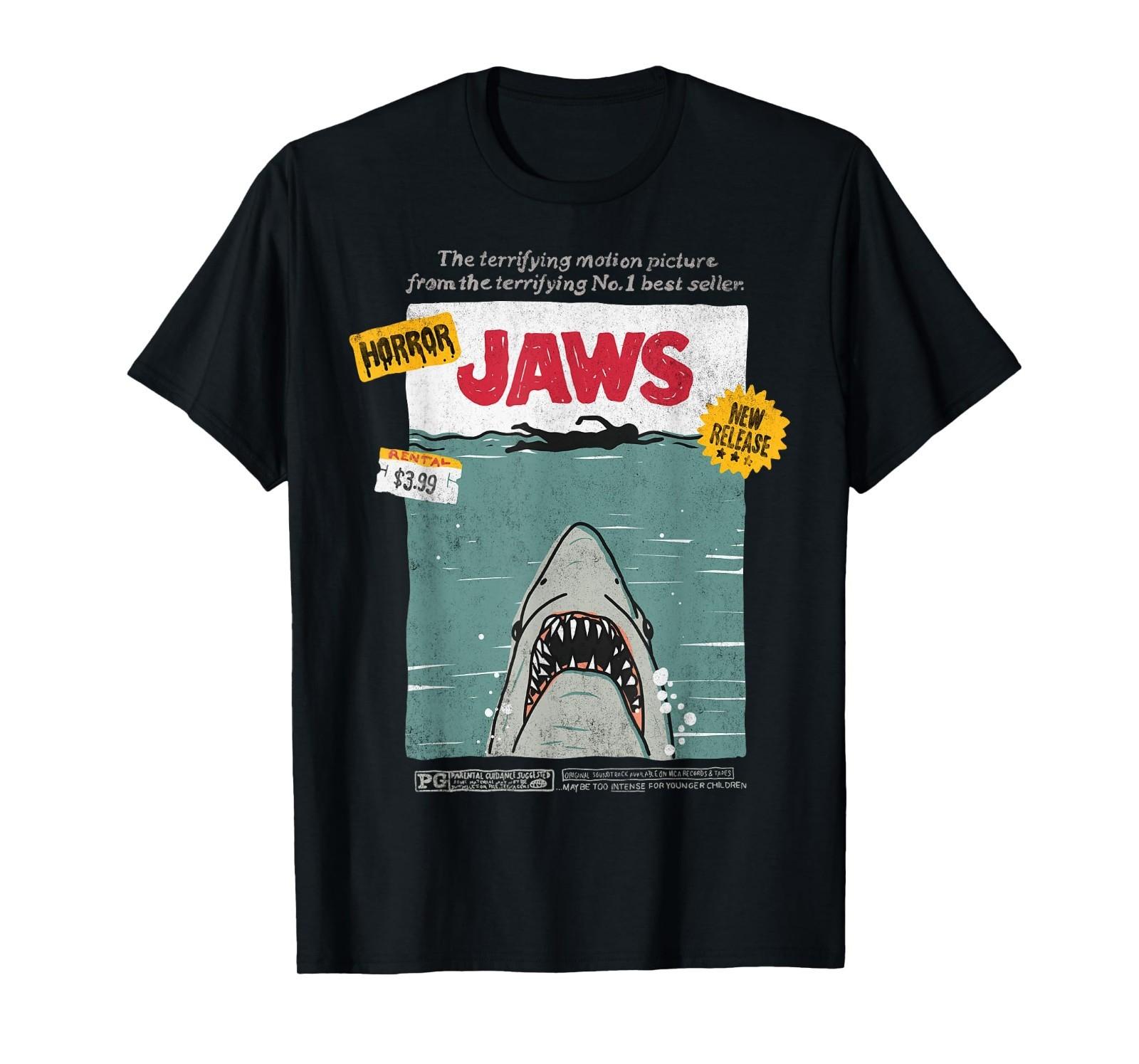 Jaws Retro VHS Cover T-Shirt Mens Womens Tees Top 2XL