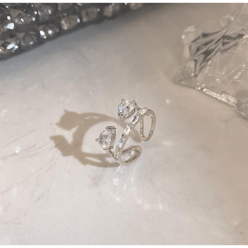 Elegant Crystal Butterfly Zircon Adjustable Ring for Women Adjustable Open