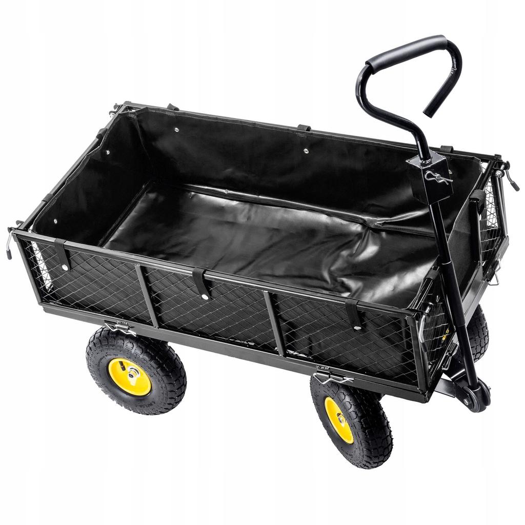 KADAX Zahradní vozík, trakař, přepravní přívěs, 300 kg, s plachtou, velký