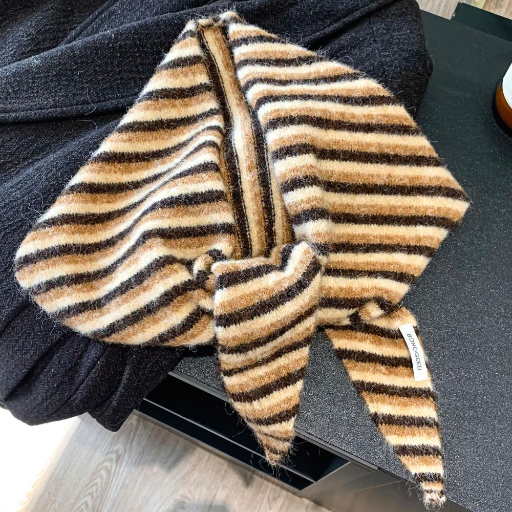 Warm Shawl Scarf Versatile Knitted Scarf Knitted Triangle Hijab Winter Season Women Headscarf