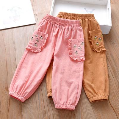 Girls' Cropped Pants Summer Clothes Children's Thin Casual Pants Baby's Summer Outerwear Pants