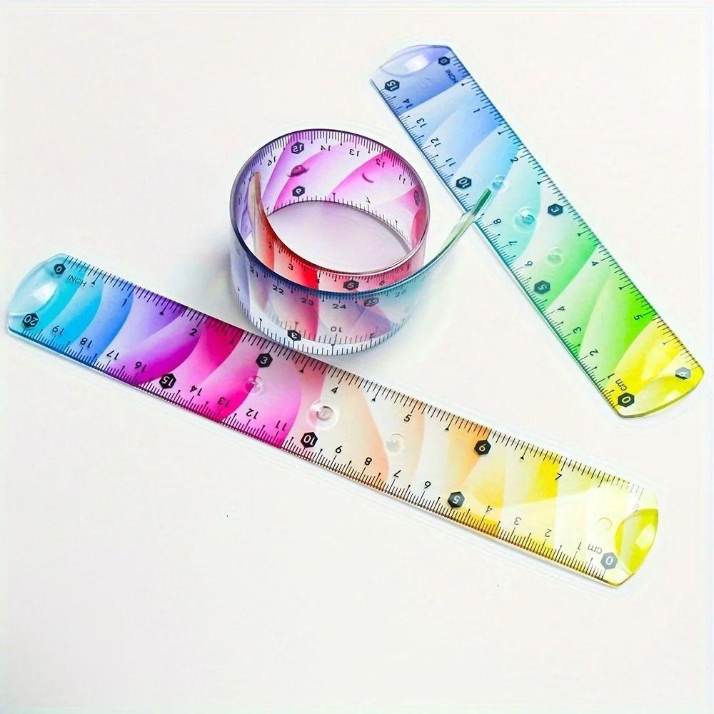 20/30CM Straight Ruler Flexible Set Square Multifunctional Soft Ruler Set  Students Use