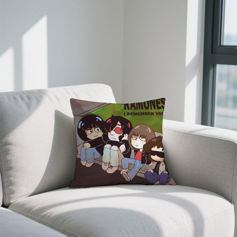 Rock Band R-Ramones cushion cover Double Sided Printed Polyester Pillowcase Pattern Decorative Zipper Cushion Cover