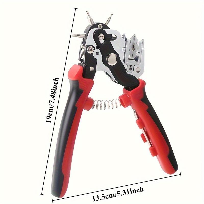 1Pc 6-in-1 Revolving Hole Punch Tool Heavy Duty Stainless Steel Comfort Grip for Leather Plastic Fabric Paper Card DIY Projects