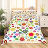 Retro Flowers King Queen Bedding Set Cartoon Vintage Floral Duvet Cover Boho Abstract Quilt Cover Soft Polyester Comforter Cover