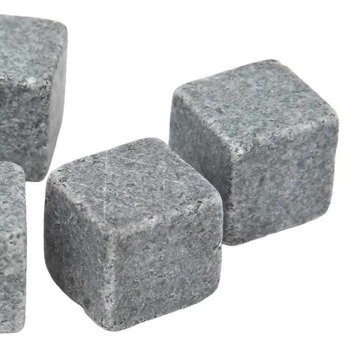 ESTINK Whiskey Stones Whiskey Stones 2 Cm Granite Whiskey Ice Pie Stone Flannel Bag Gift Set for Whiskey Gin Wine