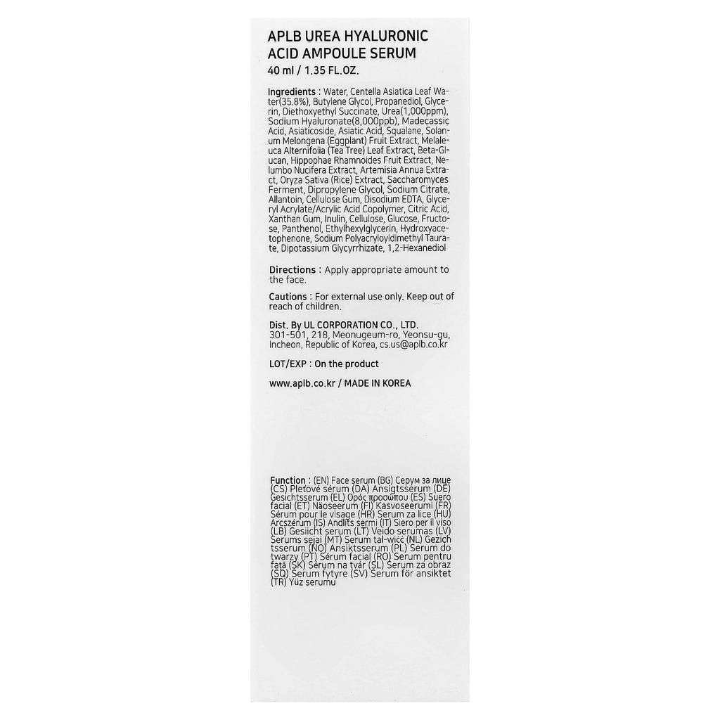 APLB Urea Hyaluronic Acid Ampoule Serum, 40ml (1.35 fl oz)