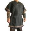 Viking Warrior Costume Medieval Men Shirt Viking Knight Outfit Vintage Renaissance Nordic Pirate Tunic Shirt for Cosplay Stage Performances