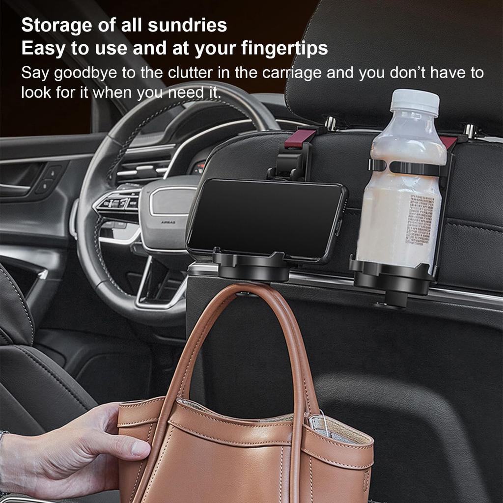 Back Seat Headrest Cup Holder, Car Back Seat Cup Holder Car Multifunctional Hook