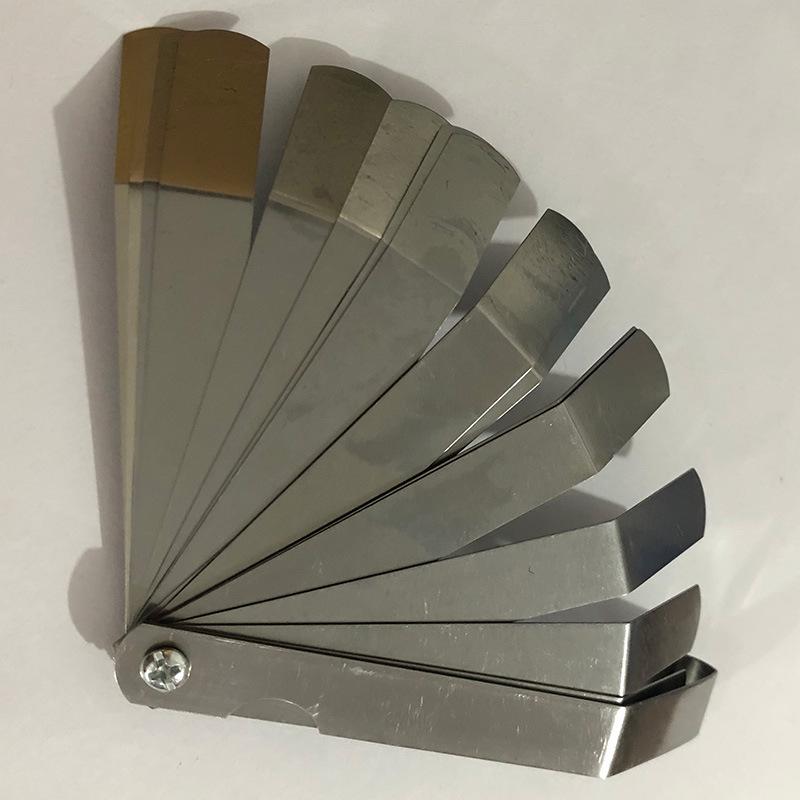 16-Piece Elbow Feeler Gauge Set: 0.127-0.508 Mm (.005-.020 Inch) Thickness and Gap Measurement Tool