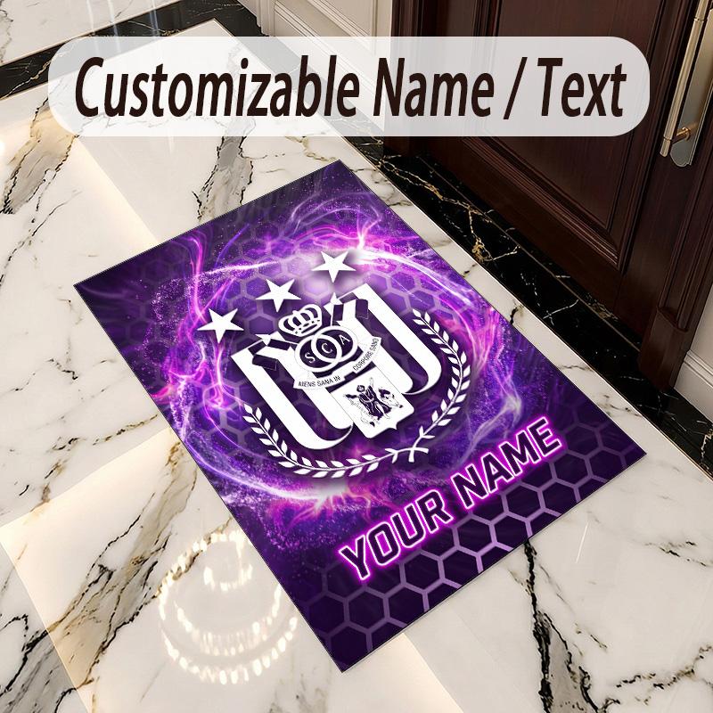 Crystal Velvet Rug Anderlecht FC Print Custom Name Text Floor Mat Home Decor