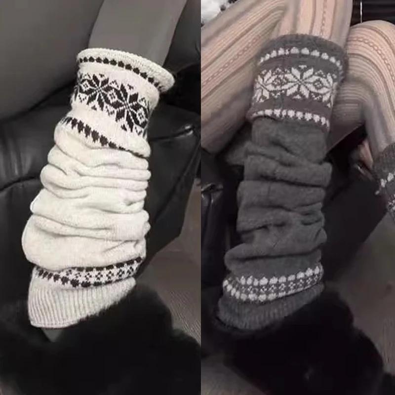Winter Wool Leg Warmers Women Warm Knitted Foot Cover Knee Socks JK Lolita Girls Long Socks Stockings Leg Warmers Autumn Sock