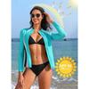 CHARMLEAKS Women Zip UV Rash Vest Long Sleeve Rashguard Shirts