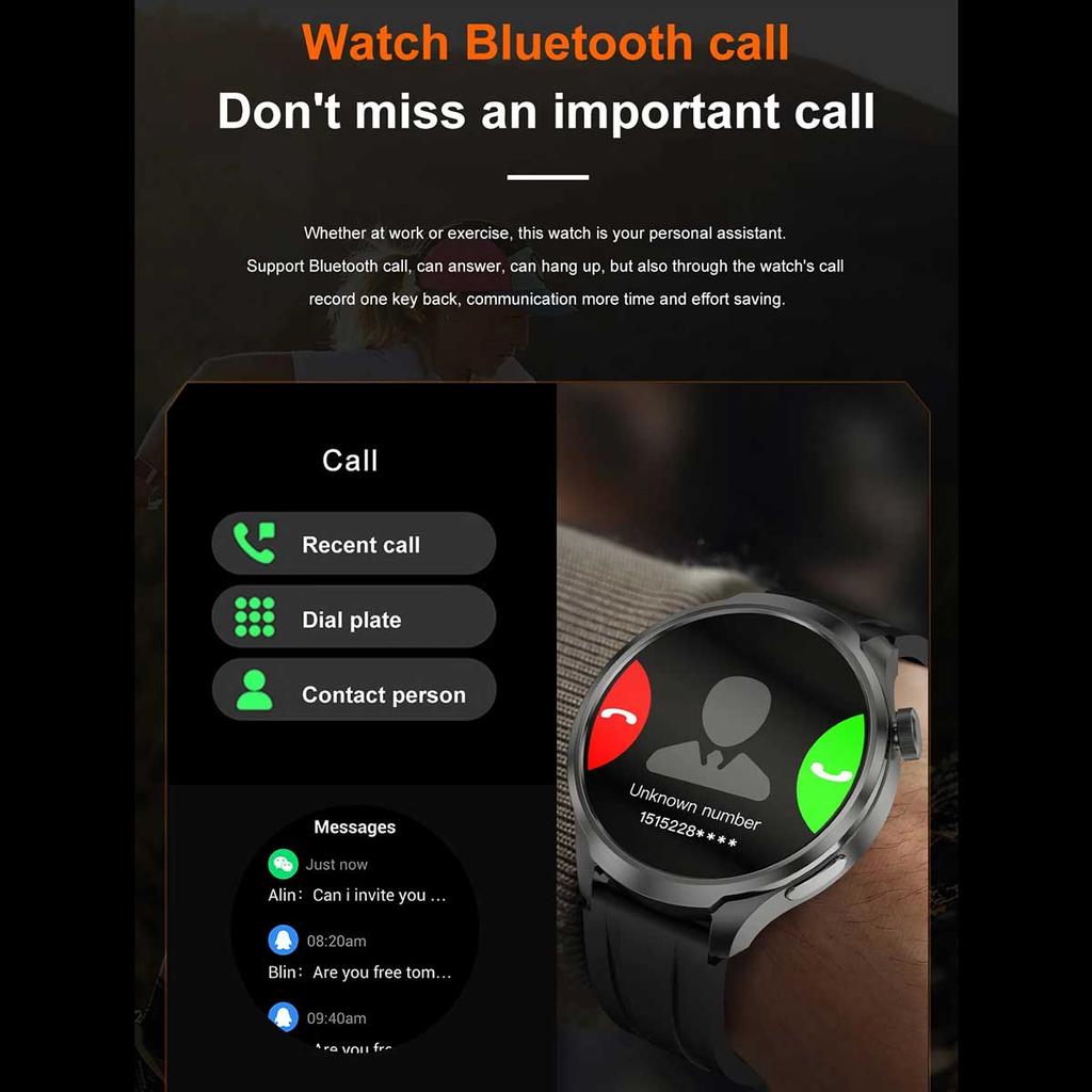 For Huawei 1.85-inch Smart Watch Men Sport Waterproof Fitness Heart Rate Watches Compass Track NFC Bluetooth Call Smartwatch