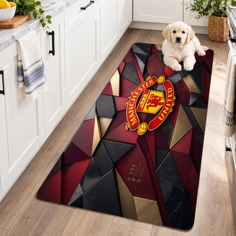 Flannel Kitchen Mat Manchester United Soft Area Rug Non Slip Floor Carpet Home Decoration