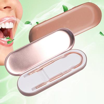 Čistič škrabek na jazyk z nerezové oceli Držák ústní hygieny Fresh Breath s krabičkou