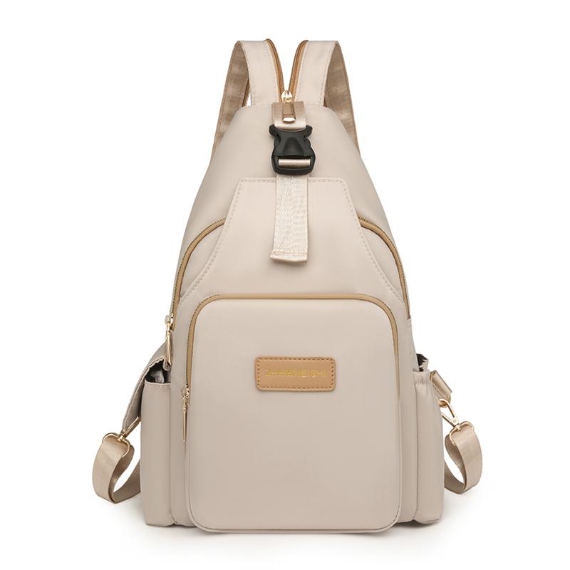 Large Capacity Backpack Water-Repellent Nylon Bag Multi-Functional Chest Bag Women's Travel Shoulder Bag