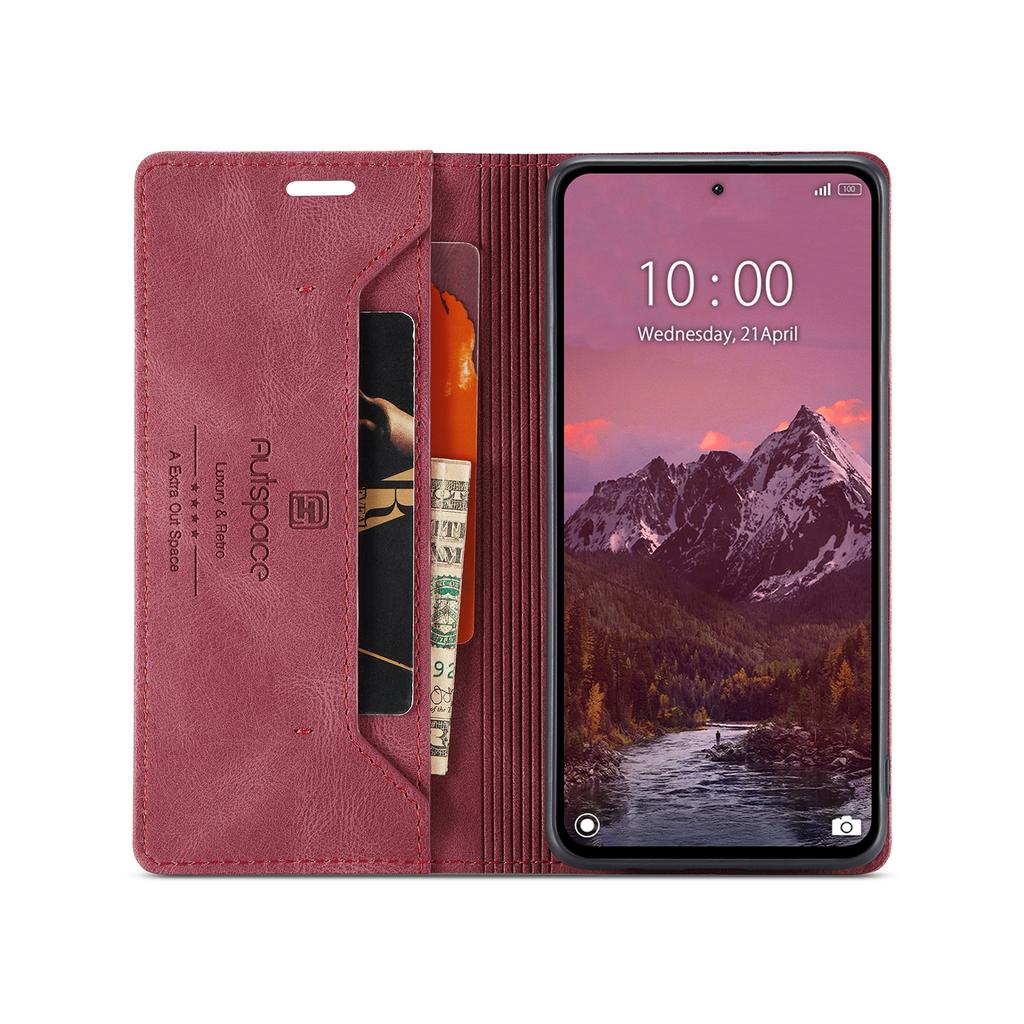 For Xiaomi 13T Pro/Xiaomi 13T Wallet Case AUTSPACE A01 Leather Stand Cover with RFID Blocking Card Holder
